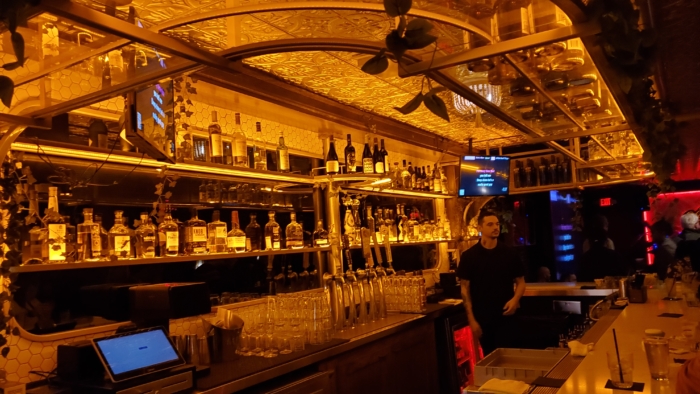 ginger's bar, and behind the bar