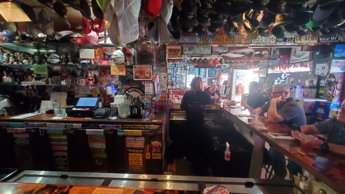 interior of kansas city barbecue with bar