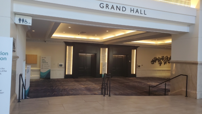 grand hyatt's grand hall area, which is not actually all that grand