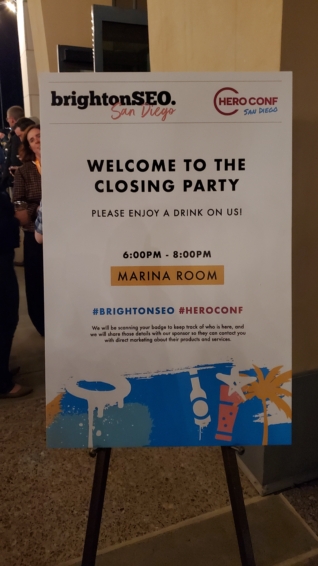 closing party sign - at the party itself, so not helpful in finding it